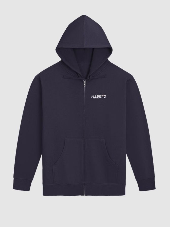 Navy Zip Hoodie — front