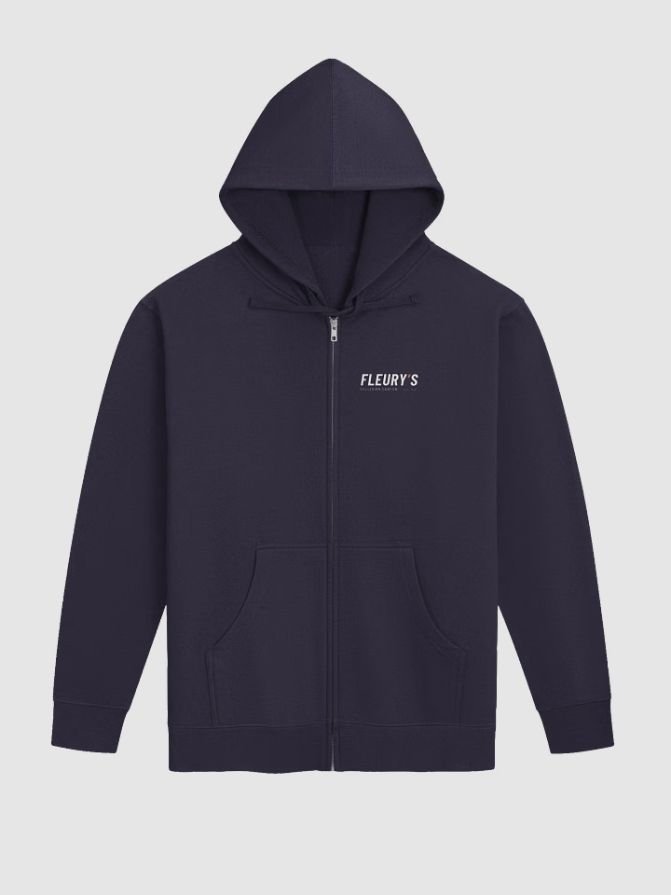 Navy Zip Hoodie — front